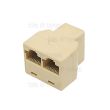RJ45 Socket to 2x RJ45 Sockets Splitter (T) Adapter 8P8C