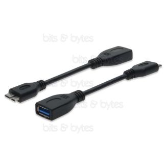 0.13m OTG USB Micro-B Plug to USB 3.0 Socket A Adapter Cable