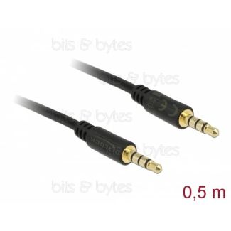 0.5m Stereo 3.5mm Jack Plug to Plug Audio & Mic Cable
