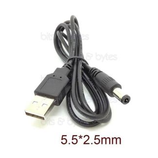 1m USB Plug A to DC Power Plug (5.5 x 2.5 mm) Adapter Cable
