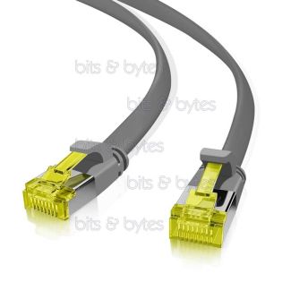 10.0m CAT6a U-FTP (10 Gigabit) Network Patch Flat Cable (Grey) 4005938052257