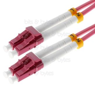 15.0m Fiber Optic Patch Cable - OM4 LC to LC Plugs 50/125um (10 Gigabit)