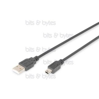 1.8m USB 2.0 Plug A to Mini-Plug B Cable AK-300108-018-S 4016032282907