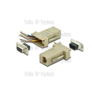 9pin D-Sub Socket to RJ45 (8P8C) Socket Unshielded Modular Adapter