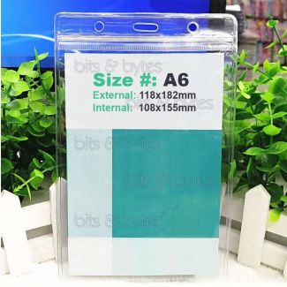 A6 Portrait Soft Transparent Plastic Pocket (118 x 182 mm)