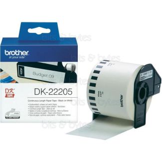 Brother DK-22205 Black on White Continuous Thermal Label Roll (62mm x 30.5m)