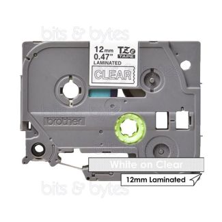 Brother TZe-135 White on Clear Thermal Laminated Label Tape (12mm x 8m)