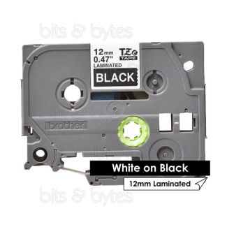 Brother TZe-335 White on Black Thermal Laminated Label Tape (12mm x 8m)