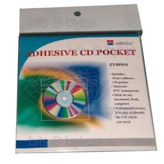 CDs Adhesive Plastic Pocket Sleeves (Pack of 10) Chintax CT-SP510