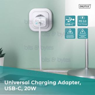 Digitus USB-C Universal Charger - 5V to 9V (20W max) DA-10196 4016032474036