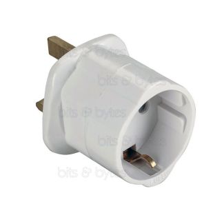 Europe 2pin Socket to UK 3pin Plug Adapter
