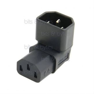 Right Angled IEC C14 to C13 Power Adapter (Bend Up)