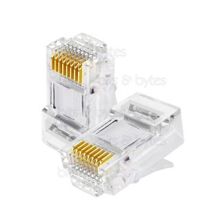 RJ45 CAT5e (AWG 27-24) Unshielded Modular Plugs for Round Cable (Pack of 10)