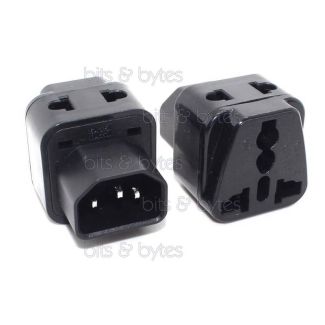 Universal 3pin Socket to IEC C14 Plug Power Adapter uk usa eu