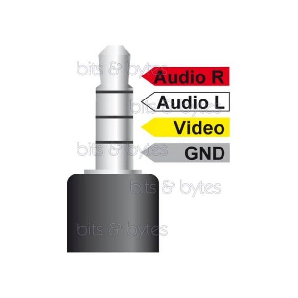 1.2m Camera Audio Video - 3.5mm Jack Plug to 3x RCA Phonos Cable