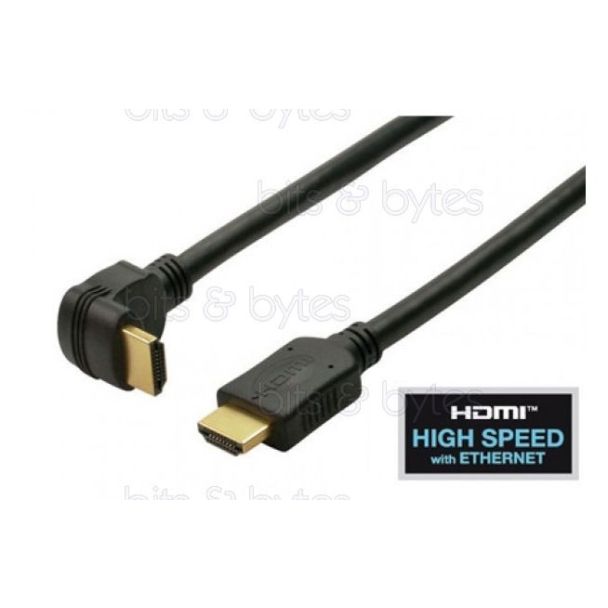 2.0m Angled HDMI v1.4b Plug to Plug High Speed with Ethernet Cable