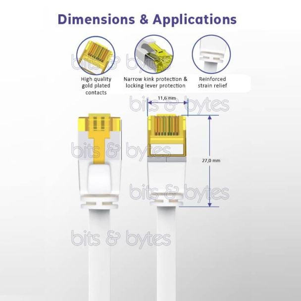 3.0m CAT6a U-FTP (10 Gigabit) Network Patch Flat Cable (Grey) 4005938052226