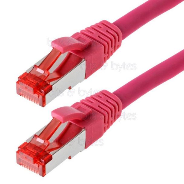 5.0m CAT6 S-FTP PiMF LS0H Gigabit Network Patch Cable (Magenta)