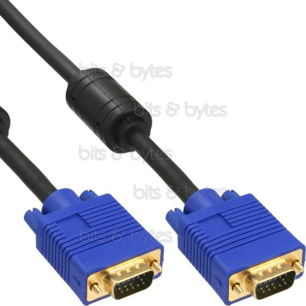 5.0m VGA 15pin D-Sub Plug to Plug High Quality Cable