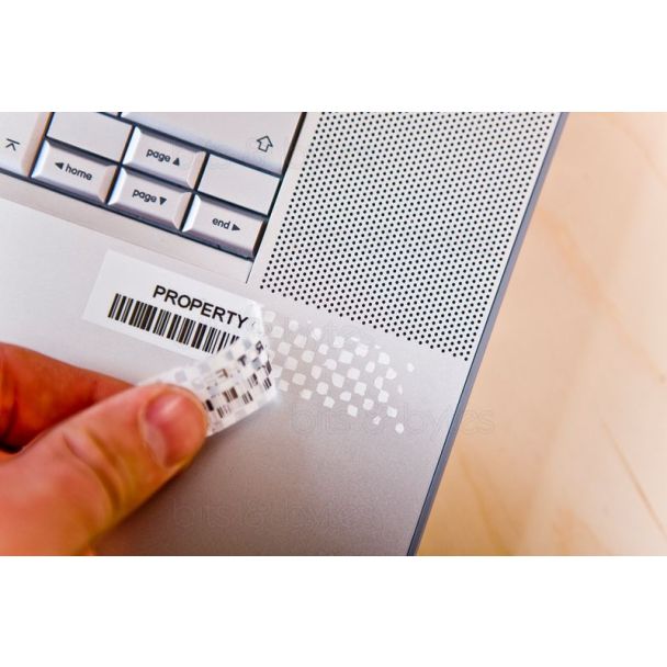 Brother TZe-SE4 Tamper Evident Black on White Thermal Laminated Label Tape (18mm x 8m)