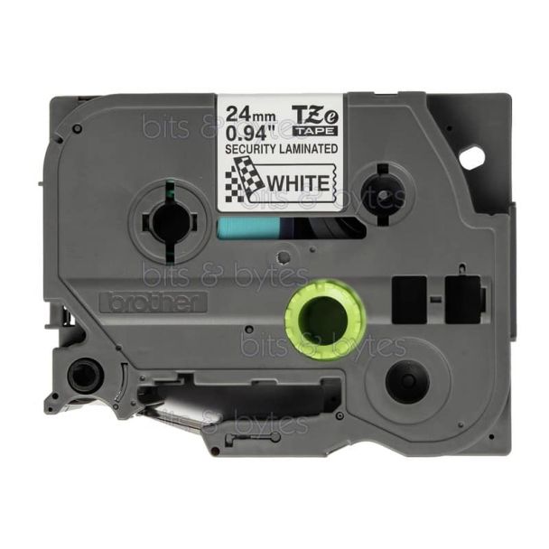 Brother TZe-SE5 Tamper Evident Black on White Thermal Laminated Label Tape (24mm x 8m)