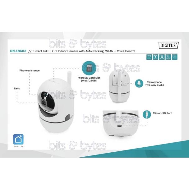 Digitus DN-18603 Indoor Smart WiFi Full HD Camera