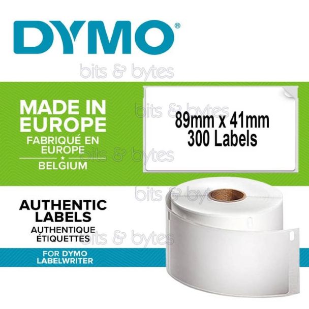 Dymo LabelWriter S0722560 (11356) Black on White Thermal Label (41mm x 89mm - 300 Labels)
