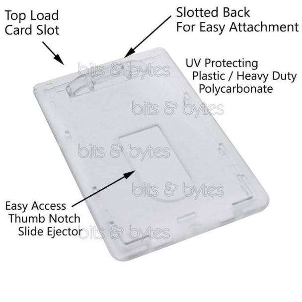 ID Card Portrait Rigid Frosted Clear Pocket with UV Protection (86 x 54 mm)