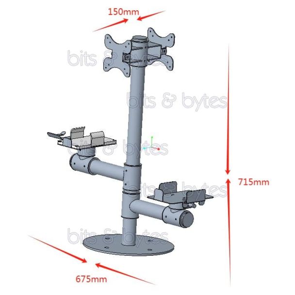 Point Of Sale Stand for Dual Monitor, Receipt Printer & POS Machine workstation