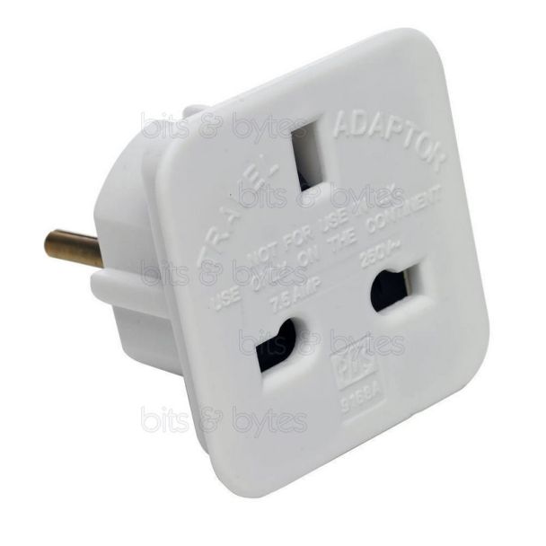 UK 3pin Socket to Europe 2pin Plug Adapter